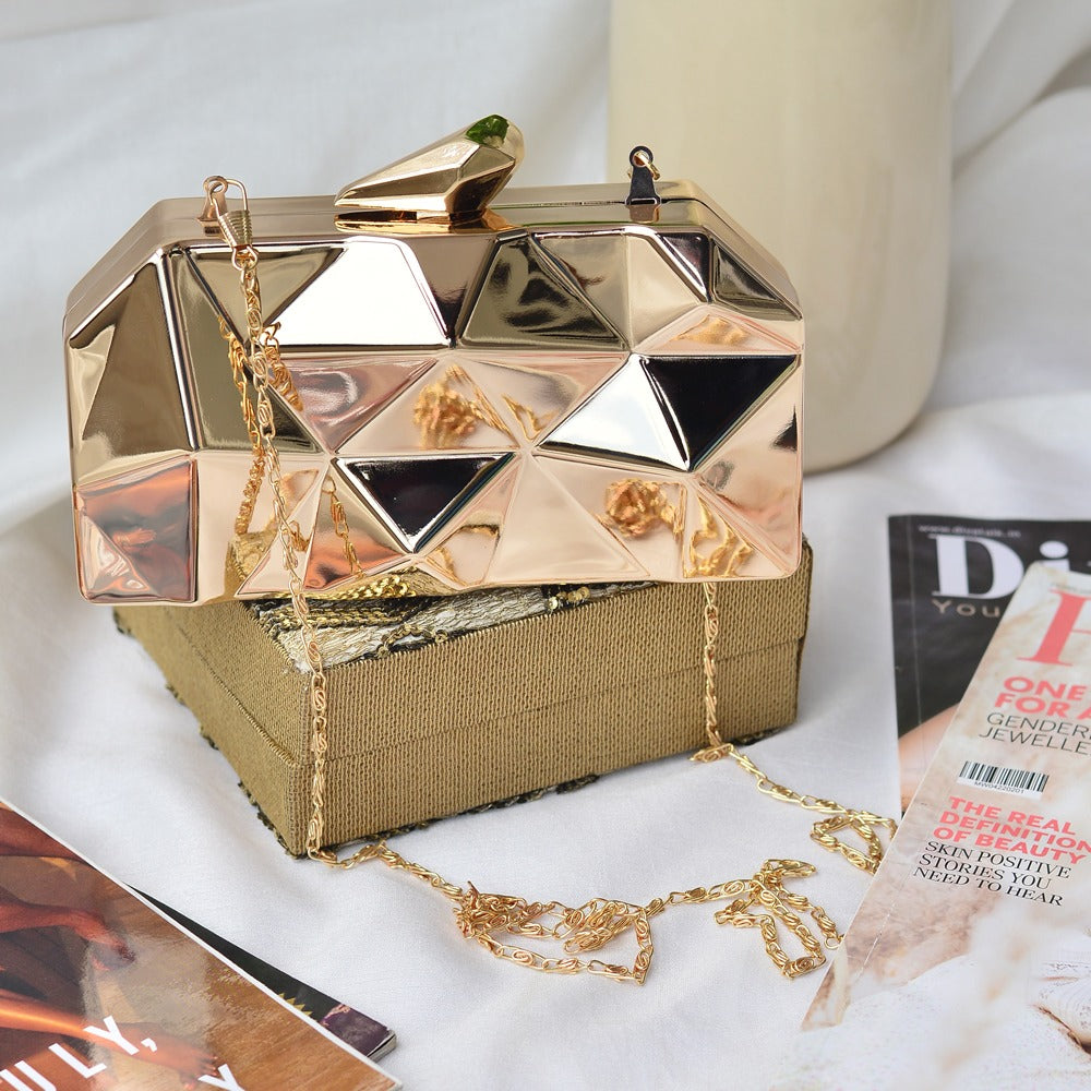 Golden Metallic Clutch Bag