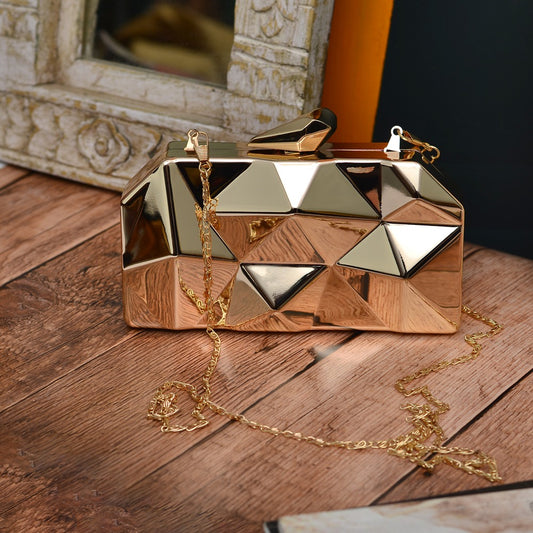 Golden Metallic Clutch Bag