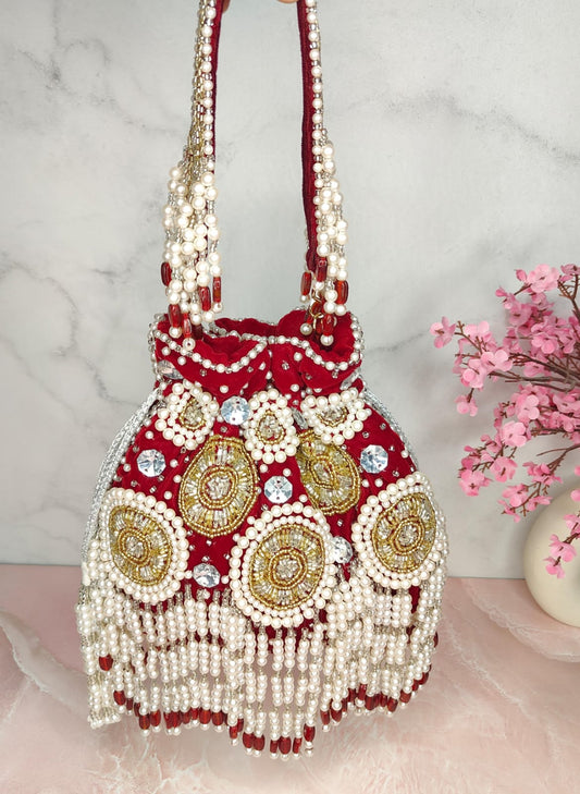 Designer Heavy Potli With Pearl Work