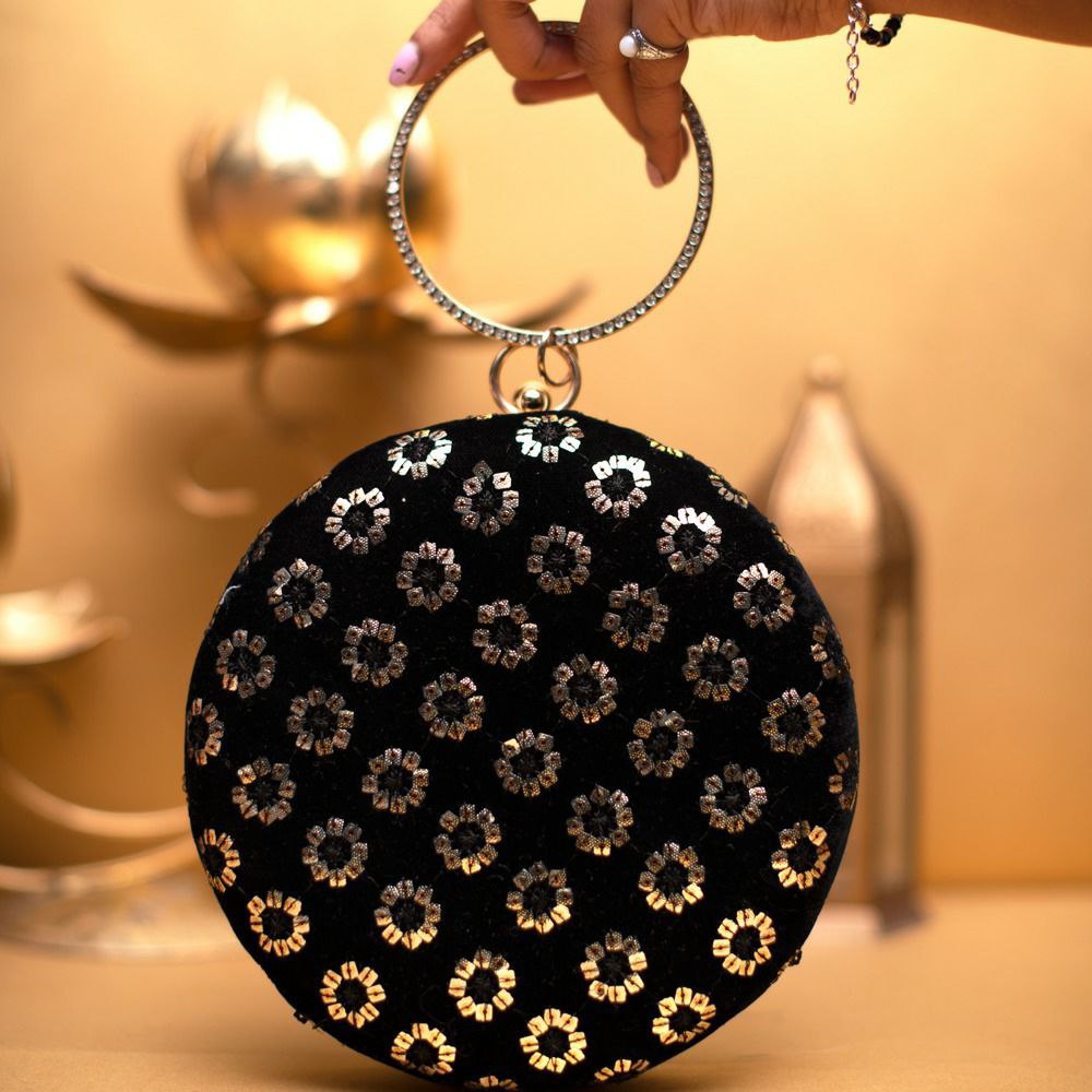 Sequin Embroidery Round Bag