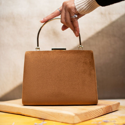 Suede Base Hand Clutch