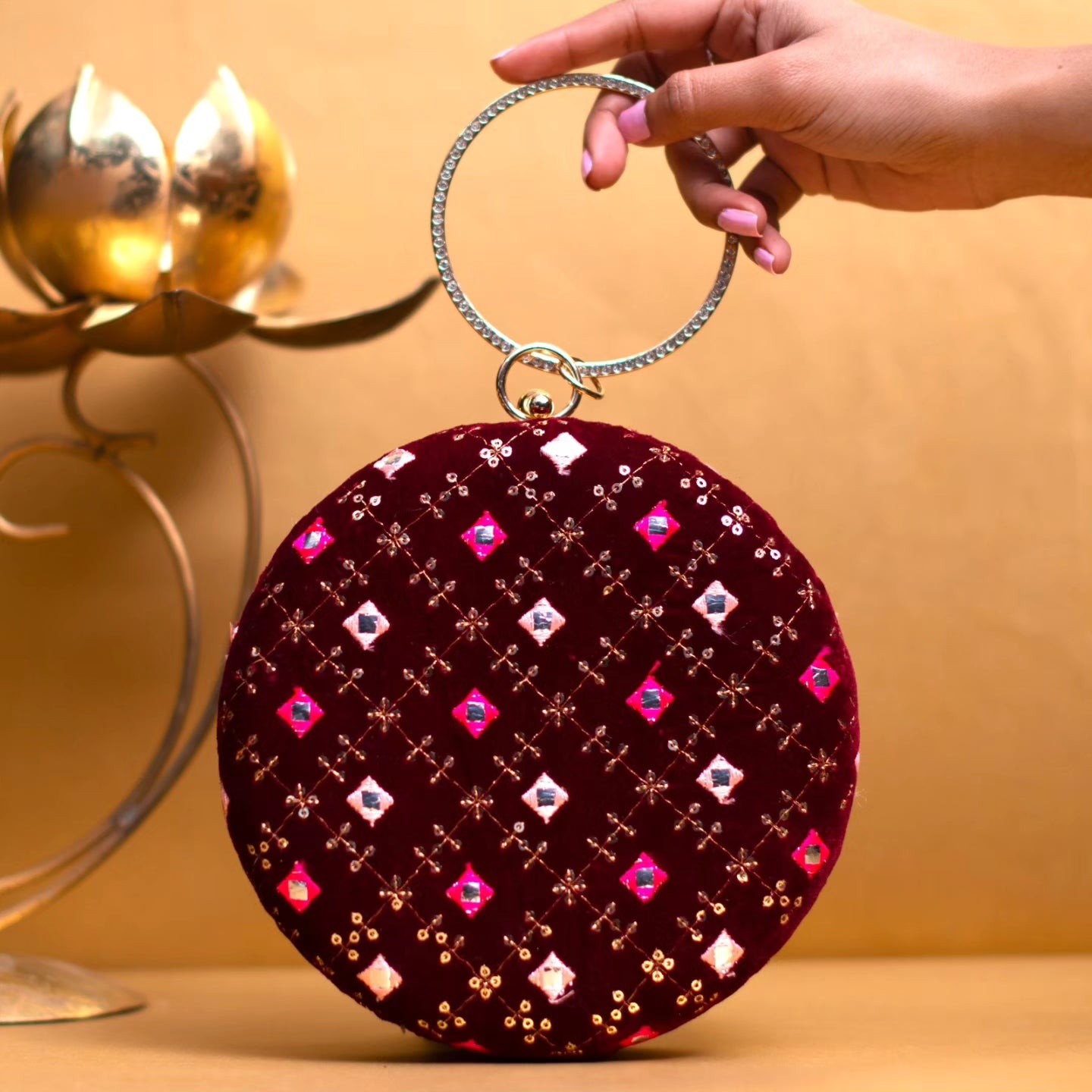 Embroidery Round Bag