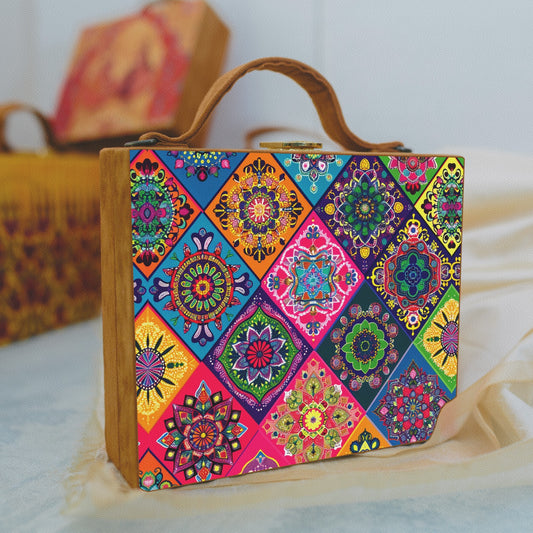 Printed Suitcase Style Bag