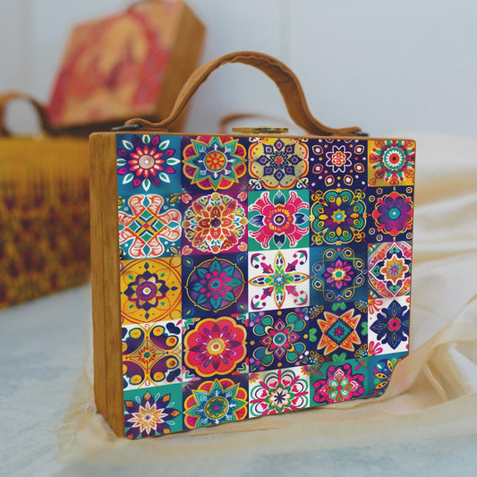 Printed Suitcase Style Bag