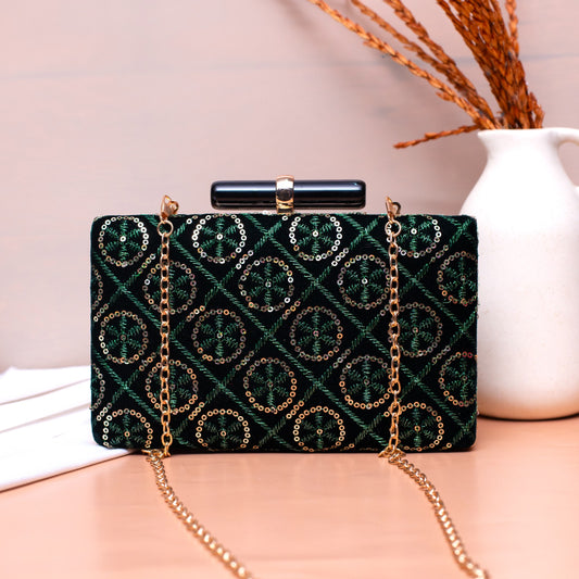 Embroidered Party Clutch Bag