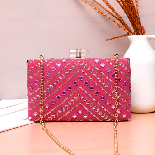 Embroidered Party Clutch Bag