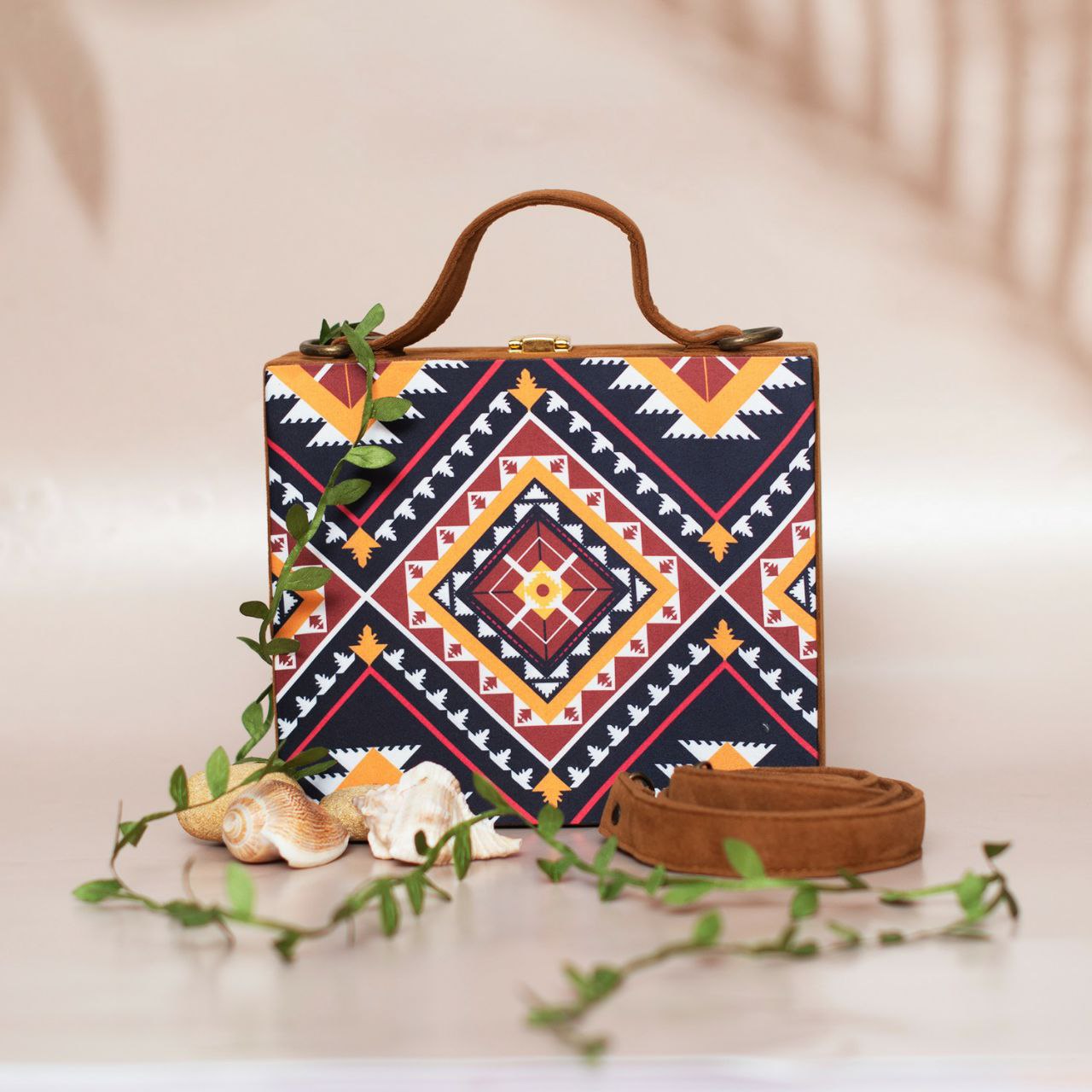 Printed Suitcase Style Bag